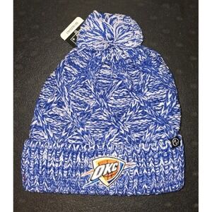 Oklahoma City Thunder OKC NBA Blue Zephyr Stich Acrylic Beanie Cap Pom Pom NWT